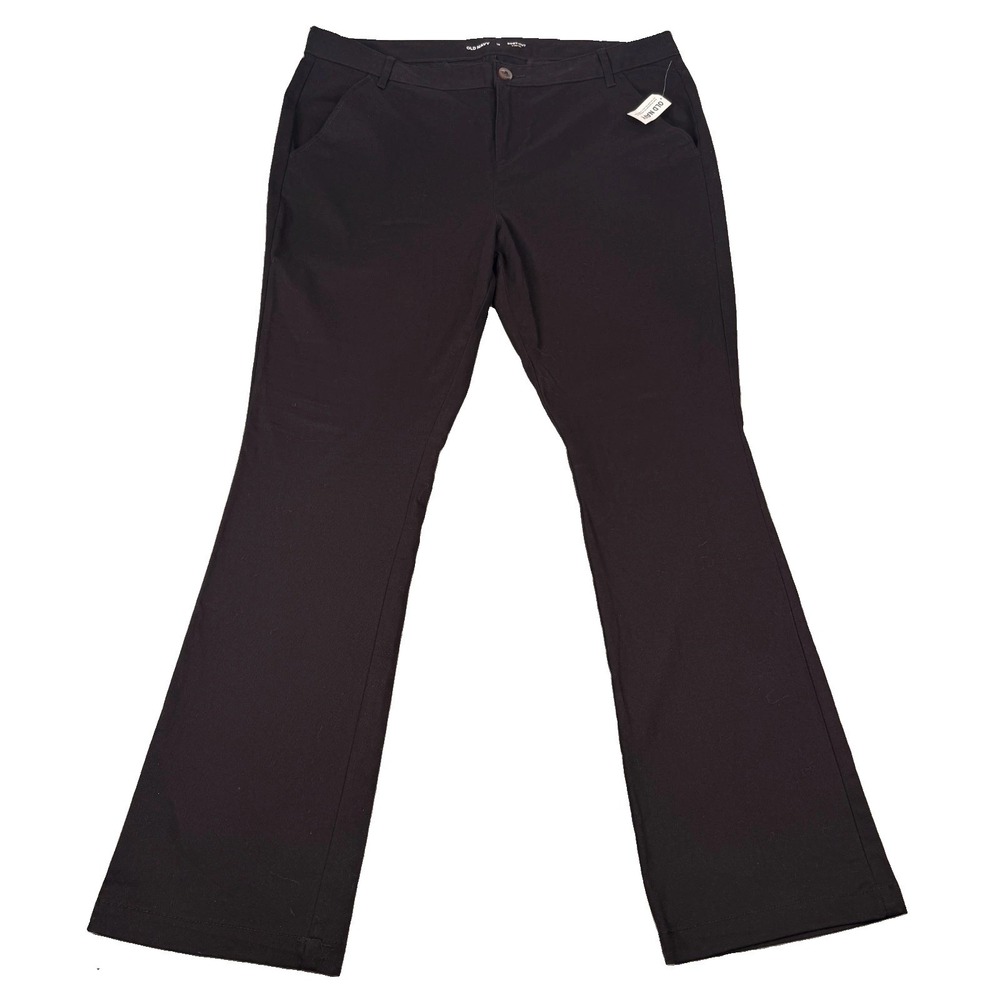Old Navy Pants Womens 16 Black Uniform Boot Cut Stretch Chino Work Office NWT